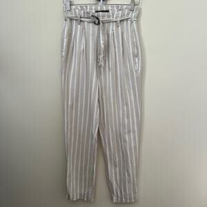 Abercrombie & Fitch Linen Blend High Waist Paper Bag Pants Women's Size Small